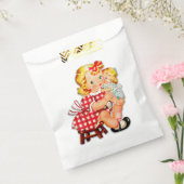 Klein meisje retro vintage pop kind bedankzakje (Gezegeld)