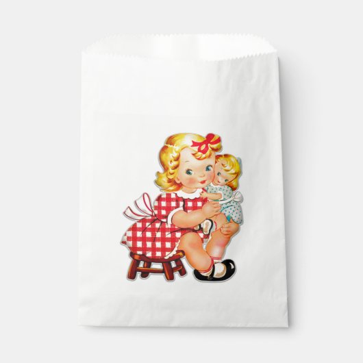 Klein meisje retro vintage pop kind bedankzakje (Voorkant)