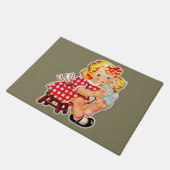 Klein meisje retro vintage pop kind deurmat (Schuin)
