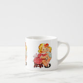 Klein meisje retro vintage pop kind espresso kop (Rechts)