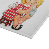 Klein meisje retro vintage pop kind snijplank (Hoek)