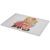 Klein meisje retro vintage pop kind snijplank (Hoek)