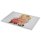 Klein meisje retro vintage pop kind snijplank (Hoek)