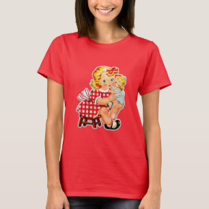 Klein meisje retro vintage pop kind t-shirt