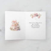 Klein meisje roze kerst Dochter/Kleindochter Feestdagen Kaart (Binnen)