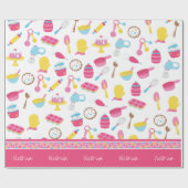 Klein meisje roze roze rokerrok Kind Cadeaupapier (Vlak)