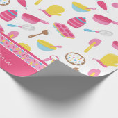 Klein meisje roze roze rokerrok Kind Cadeaupapier (Hoek)