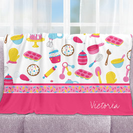 Klein meisje roze roze rokerrok Kind Fleece Deken