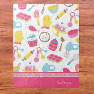 Klein meisje roze roze rokerrok Kind Legpuzzel