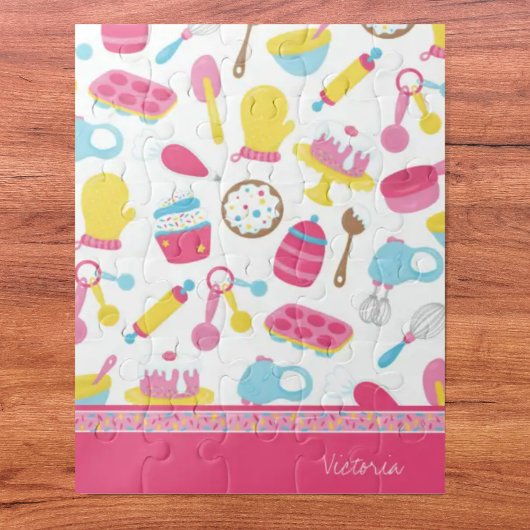 Klein meisje roze roze rokerrok Kind Legpuzzel