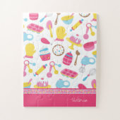 Klein meisje roze roze rokerrok Kind Legpuzzel (Verticaal)