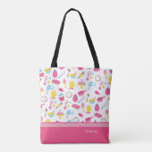 Klein meisje roze roze rokerrok Kind Tote Bag (Achterkant)