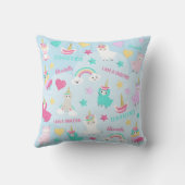 Klein meisje schattig Llamacorn pastel patroon Kussen (Achterkant)