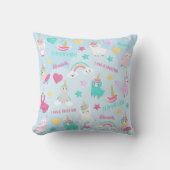 Klein meisje schattig Llamacorn pastel patroon Kussen (Voorkant)