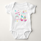 Klein meisje schattig Llamacorn pastel patroon Romper (Voorkant)