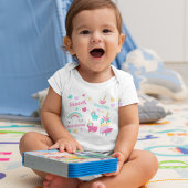 Klein meisje schattig Llamacorn pastel patroon Romper