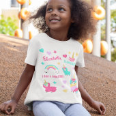 Klein meisje schattig Llamacorn pastel patroon T-shirt