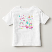 Klein meisje schattig Llamacorn pastelpatroon Kinder Shirts (Voorkant)