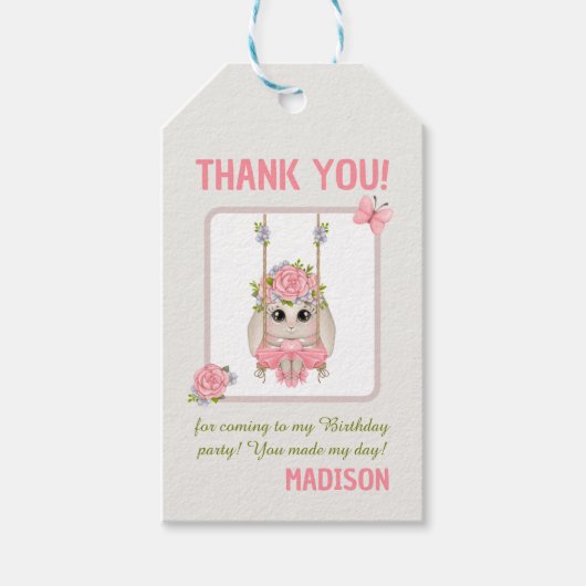 klein meisje schattige ballerina verjaardag roze f cadeaulabel (Voorkant)