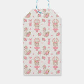 klein meisje schattige ballerina verjaardag roze f cadeaulabel (Achterkant)