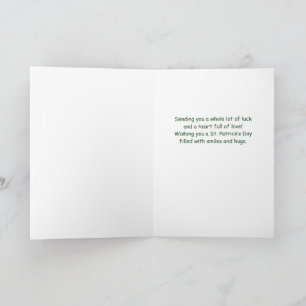 Klein meisje St. Patrick's Day Schattige Giraffe K Kaart