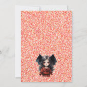 Klein meisje vampier Gothic Halloween Kaart (Achterkant)