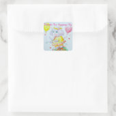 Klein meisje verjaardagsfeestje sticker (Tas)