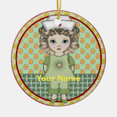 Klein meisje verpleegster keramisch ornament (Voorkant)