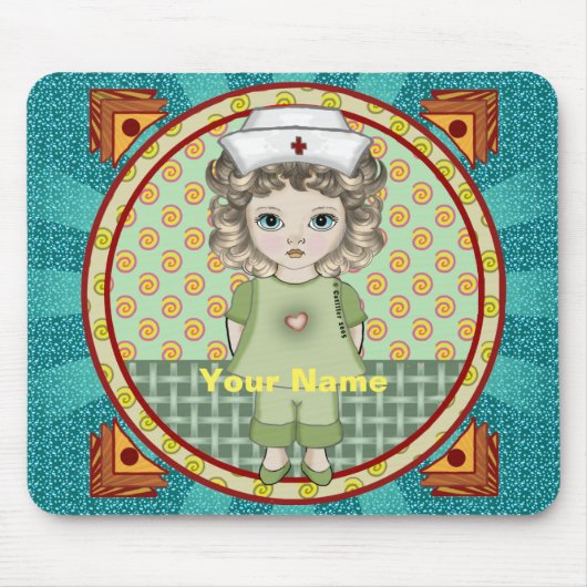 Klein meisje verpleegster muismat (Voorkant)