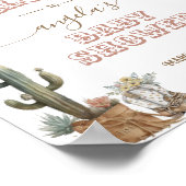 Klein meisje Wild West Boho Baby Girl Shower Poster (Hoek)