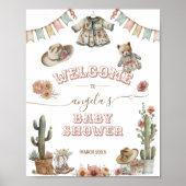 Klein meisje Wild West Boho Baby Girl Shower Poster (Voorkant)