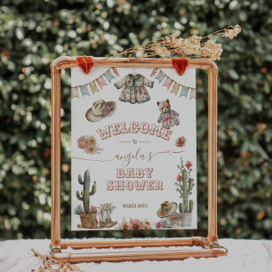 Klein meisje Wild West Boho Baby Girl Shower Poster