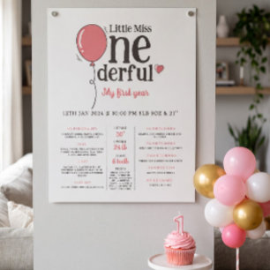 Klein Meisje Wonderbaarlijke Eerste Verjaardag Mij Perfect Poster