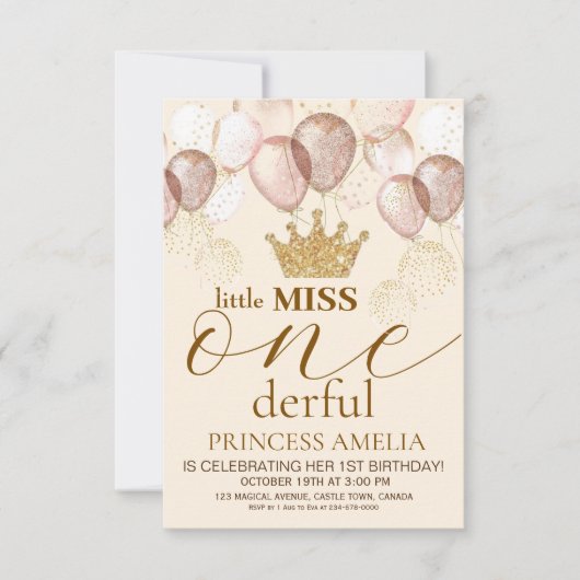 Klein Meisje Wonderbaarlijke Kroonprinses 1e Verja Kaart (Voorkant)