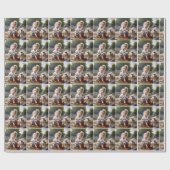 klein meisje zit in een modder plas cadeaupapier (Vlak)