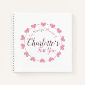 Klein meisje's eerste jaartal en pap blanco journa notitieboek (Voorkant)