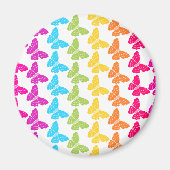 Klein meisjesachtig kleurrijk regenboog vlinderpat magneet (Voorkant)