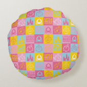 Klein Meisjesprinses | Mooie Pastel Kleuren Patroo Rond Kussen (Achterkant)