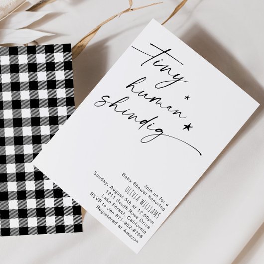 Klein menselijk Shindig minimalistisch Baby shower Kaart