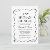 Klein menselijk Shindig minimalistisch Baby shower Kaart (Staand voorkant)