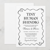 Klein menselijk Shindig minimalistisch Baby shower Kaart (Voorkant / Achterkant)