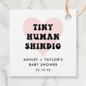 Klein menselijk Shindig Modern Baby shower Bedankjes Labels (Achterkant)