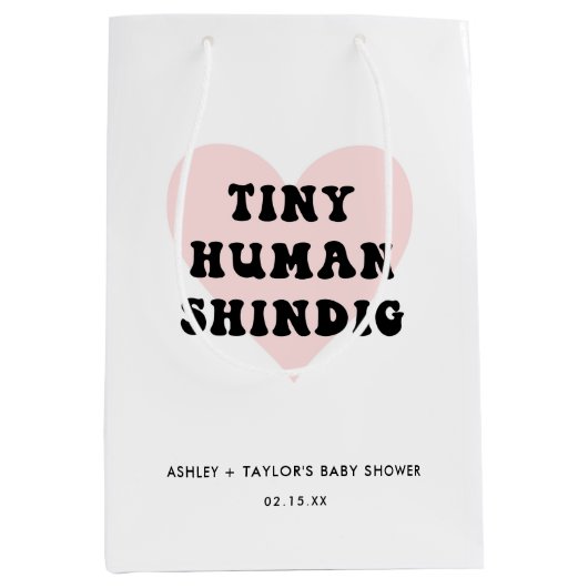 Klein menselijk Shindig Modern Baby shower Medium Cadeauzakje (Voorkant)