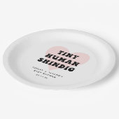 Klein menselijk Shindig Modern Baby shower Papieren Bordje (Gekanteld)