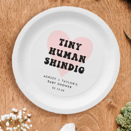 Klein menselijk Shindig Modern Baby shower Papieren Bordje