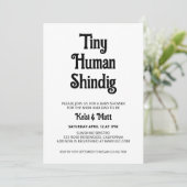 Klein menselijk Shindig modern neutraal Baby showe Kaart (Staand voorkant)