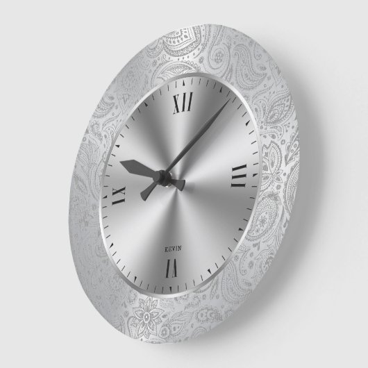 Klein metaalzilver en  paisley grote klok (Hoek)