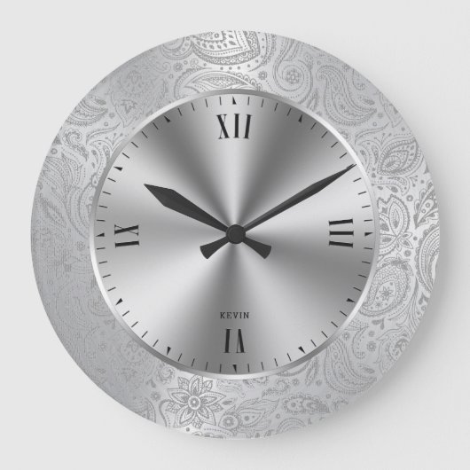 Klein metaalzilver en  paisley grote klok (Voorkant)