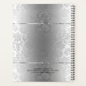 Klein metalen roestvrij staal en grijze Damasjes Planner (Achterkant)
