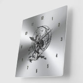 Klein metalen roestvrij staal & Sagittarius Sign Vierkante Klok (Hoek)